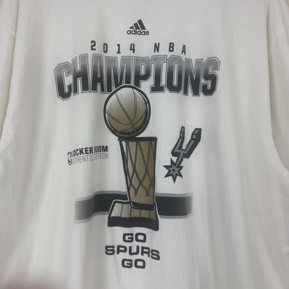 Adidas NBA San Antonio Spurs Champions T-Shirt Locker Room Edition White 2X - Picture 4 of 13
